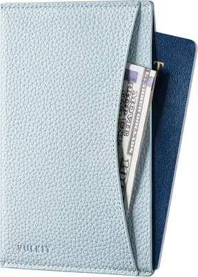 VULKIT Leather Passport Sleeve Slim Cover with Card Slots - Best Deal