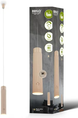 Briloner - Lámpara Colgante LED Recargable, Sin Conexión Eléctrica, Dimmable Táctil, Blanco Calor, Pendiente de Techo