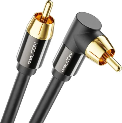 Kabel do subwoofera deleyCON 2m - Wtyk kątowy - Kabel koaksjalny Cinch RCA, Najlepsza cena