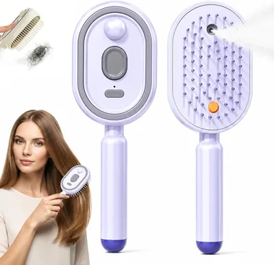 Brosse à Cheveux Électrique à Vapeur 2026 - Brosse Lissante Rechargeable avec Pulvérisation d'Eau, Détangling, Anti-Frizz et Anti-Statique - Meilleure Offre