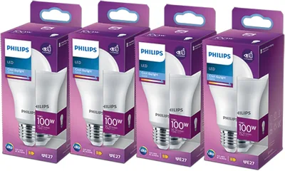 Philips Classic LED Bulb - Pack of 4 E27 Dimmable Bluetooth