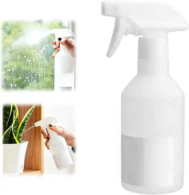 2 Pack Multifunctional Spray Bottles - 360° Rotatable Nozzle, 2 Spray Modes, Refillable Plastic