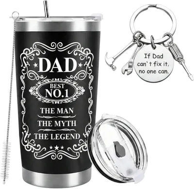 Hosmateey Father Day Gift Set - Tumbler & Keychain | Best Deal