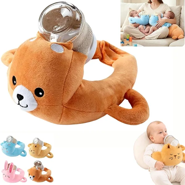Coussin de soutien pour biberon Plush, assistant mains libres pour nourrisseuse, support ergonomique en forme d'animal