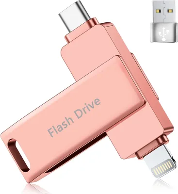 Lncnnk 3 in 1 USB-Stick 512 GB für iPhone MFi zertifiziert - Lightning USB 3.0 Foto-Stick