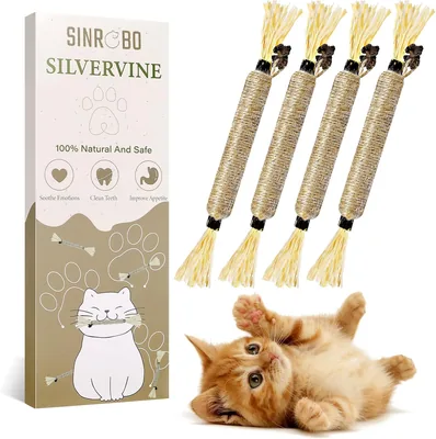 SINROBO Silvervine Sticks 4 Pack Cat Chew Toy Best Deal