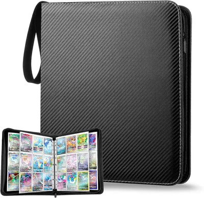 Album för 900 kort, TCG-album med 3 ringar | Vätvatt PU-lagring med färdighet kompatibel med Pokemon, Magic, One Piece, Yu - Best Deal