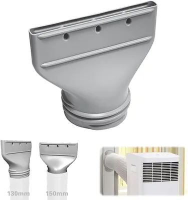 Adaptateur de tuyau d'air conditionné portable - Connecteur de tuyau d'évacuation plat pour climatiseurs fenêtre et porte 4/5/6 pouces
