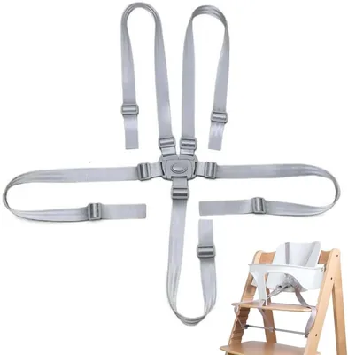FIKZOM 1 Cintura di Sicurezza a 5 Punti Grigia per Stokke Tripp Trapp | Cinture di Sicurezza per Seggiolone e Sedia Alta Best Deal