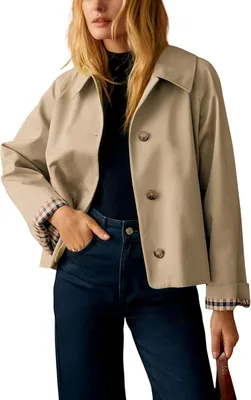 Tanming Womens Trench Jacket Plaid - Best Deal