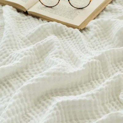 Ahhzyys Muslin Blanket, Sommar-Muslin 150x200cm, 100% Naturligt Cotton, Lätt och Mjuk, Vuxen Kuslblankett, Säng