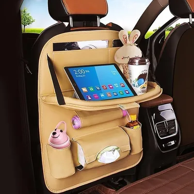Pritzker Premium PU Leather Car Backseat Organizer - Universal Storage