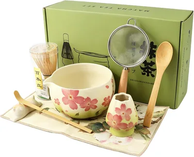 Topsky 8pcs Matcha Tea Set, Bamboo