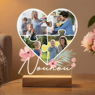 Lampe Personnalisée Pictalia - Cadeau Original pour Nourrice, Fin de Contrat