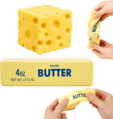 2 Stück Butter Cheese Squishy, Butterstick Quetschspielzeug, Langsam Aufsteigendes Butter Form Squeeze Toy