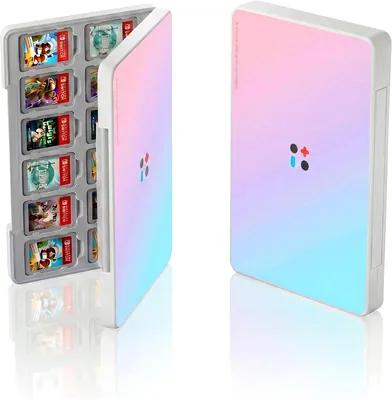 BJBT Game Card Case for Nintendo Switch 2 Switch OLED - Hard PC Shell, 12 Slot Storage, Scratch-Proof Silicone Interior