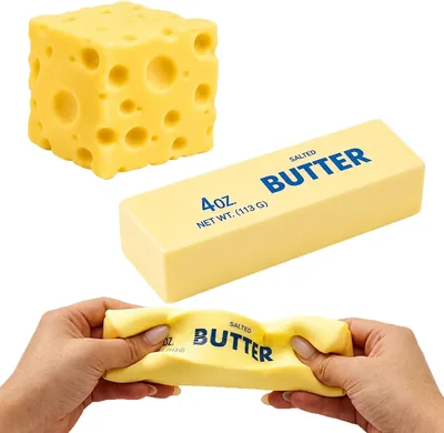 2 Pezzi Squishy Formaggio e Burro, Giocattoli da Spremere, Offerta Speciale