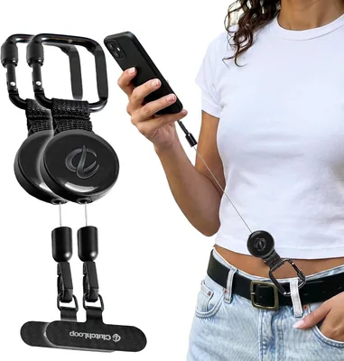 ClutchLoop Anti-Theft Phone Tether - Retractable Steel Line, Universal Anchor & Locking Carabiner - Best Deal