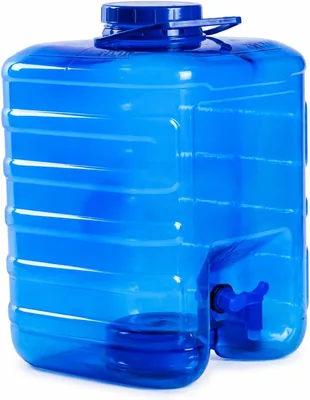 Blue Plastic Water Container 25L with Spigot Tap & Handle