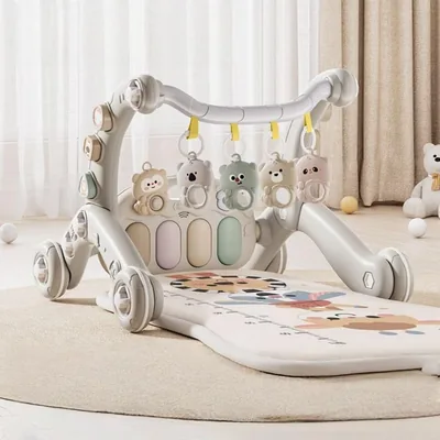 SOLLENTベビージム 赤ちゃん 玩具 5in1プレイジム＆ウォーカー 音楽フィットネス 新生児 おしゃれ おもちゃ 出産準備 誕生日プレゼント (グリーン)