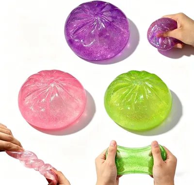 3 Pcs Sugar Glitter Dumpling Squishy Stress Relief Toy 35% Off
