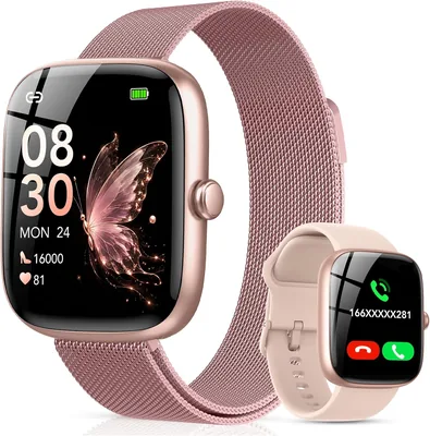 Reloj inteligente CASCHO para mujeres con llamadas Bluetooth y WhatsApp, pulsera elegante de 2 bandas, pantalla HD de 1.83"