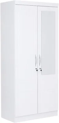 ABX HOME TITAN 2 Door Wardrobe, White, Best Deal