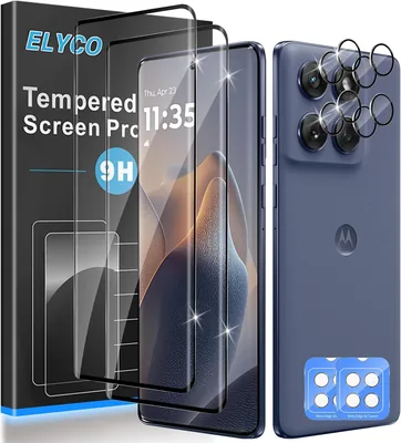 Protezione Schermo ELYCO in Vetro Temperato Compatibile con Motorola Moto Edge 60/60 Fusion, 2x Screen Protector + 2x Film Camera, 9H