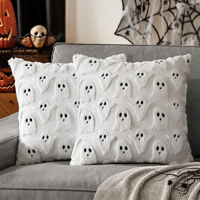 Fundas de Almohada de Halloween Dancart 2PCS, Fantasmas Calabazas para Cojin