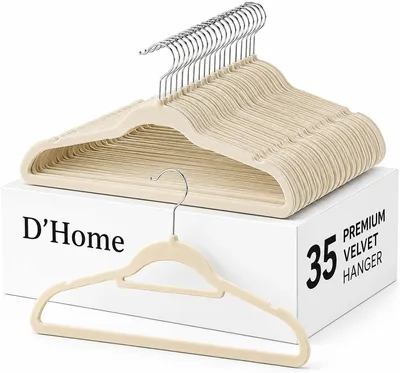 D'Home Pack of 35 - Non-Slip Velvet Hangers, Space Saver