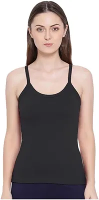 Women's Solid Cotton Camisole | Tank Top Sleeveless Shirts (1/2 Pack)