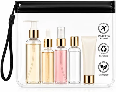 Saco Zip Lock Transparente para Viagens, PVC 20x20 cm, 1L, Hermético e Reutilizável, Aprovado TSA - Melhor Preço