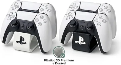 Suporte Duplo para Controles PS5 Design Gamer Suporte PS5 Console (Preto) - Melhor Preço