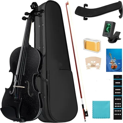Violín para principiantes; violín adulto negro (3/4) - Mejor Oferta