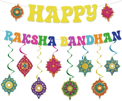 Raksha Bandhan Decorations Set - 3Pcs Happy Rakhi Banner