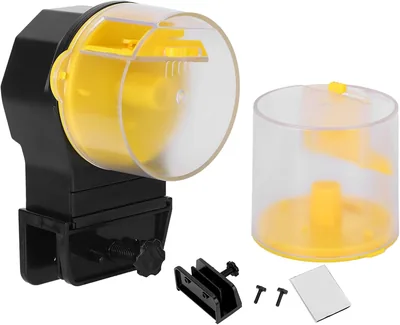 Automatic Fish Feeder - Timed Dispensing, Compatible with Dry Flake Food