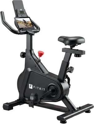 Fitkit द्वारा FK8002 स्पिन बाइक 4 किलोग्राम फ्लाईव्हील, अधिकतम वजन 140 किलो, समायोज्य सीट, एलसीडी डिस्प्ले घरेलू वर्कआउट के लिए