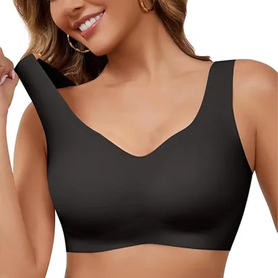 Women's Seamless Cami Bras - Built-in Support & Wireless Push Up Bra, V-Neck Padded Comfort Bralette, Best Deal