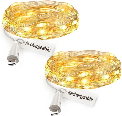 Leegoal 2.1M USB Ricaricabile in Rame con 20 LED a Batteria, Luci Impermeabili per Interno, Camera da Letto, Natale - Sconto 14%