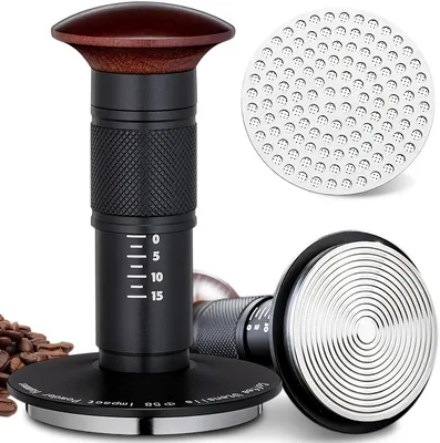 Premium Spring Loaded Espresso Tamper - 30lb Pressure, Adjustable Depth - Best Deal