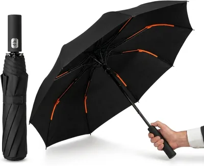 Guarda-Chuva Automático Compacto, 1m Diâmetro, Reforçado com Varetas Resistentes, Abertura e Fechamento Automáticos, Portátil