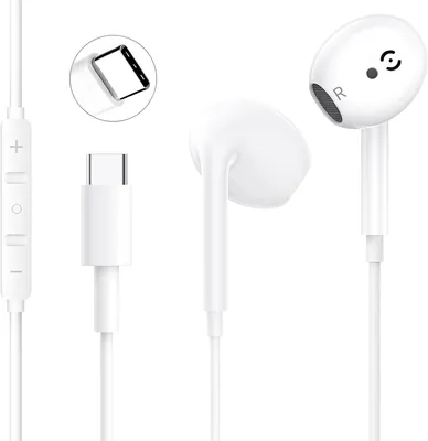 OURWORTL Écouteurs Filaires USB-C pour iPhone 17/16/16e/15 Pro Max, Hi-Fi Stéréo USB C Ecouteurs Intérieurs avec Micro et Réglage du Volume - 5% de réduction