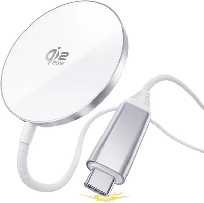 テクニカル チャージャー 2026モデル WPC Qi2.2認証 25W 高速充電 マグネットワイヤレスチャージャー 0.19インチ（4.9mm）超薄型