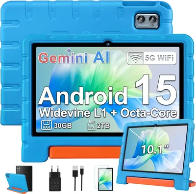 Ziovo Kids Tablet 15, 10" Android - 30GB RAM, 64GB ROM, AI, 5G - Réduction 67% 