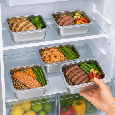 Storage Container Set, 5 Pcs Stackable Food Storage