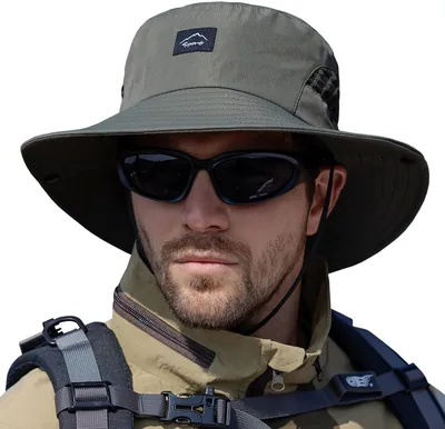 Ofrdncy Men's Sun Hat, UPF50+ Wide Brim, UV Protection for Beach & Hiking