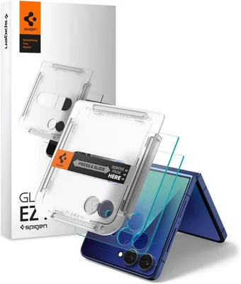 Spigen EZ Fit Anti-Reflex Skärmsskydd [2St] Samsung Galaxy Z Flip 8 | uter skärmsskydd, enkelt installera, dustfritt