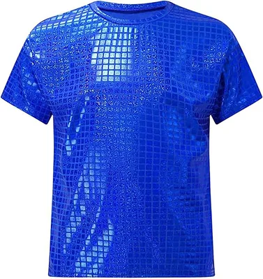 Shiny Sequin Checkered T Shirt Kids Boys Girls Graphic Top Best Deal
