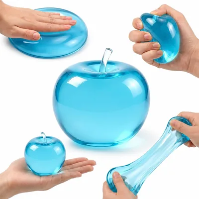 Squishy jabłko, 6 cm - Zielone lub Różowe Antystresowe Zabawka Sensoryczna, Dekoracja Biurka
