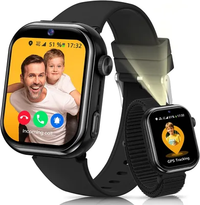 Velmood 4G Smartwatch Chica, con GPS y Llamadas, Videollamadas, Chat de Voz, SOS, Modo Escuela, Cámara Dual, Flash